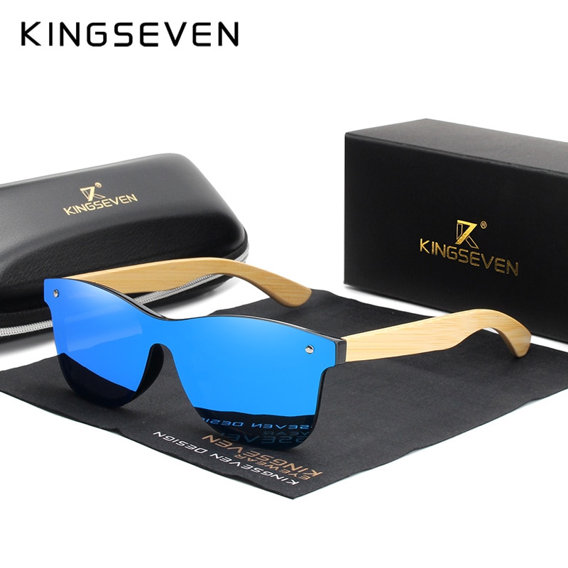 KINGSEVEN Natural Bamboo Mirror Lens Polarized Sunglasses – Torch Graphics