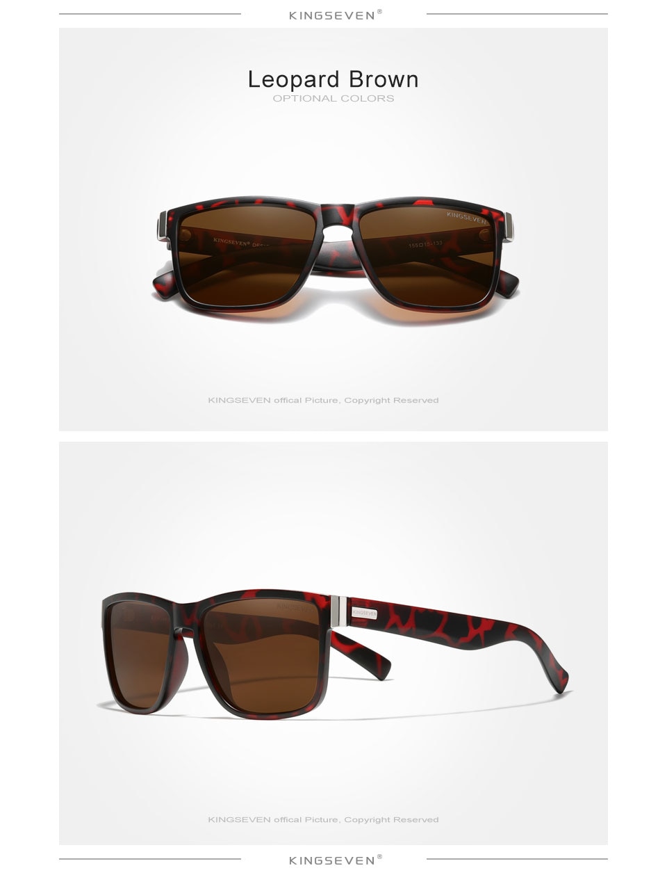 KINGSEVEN Square Retro Polarized Sunglasses