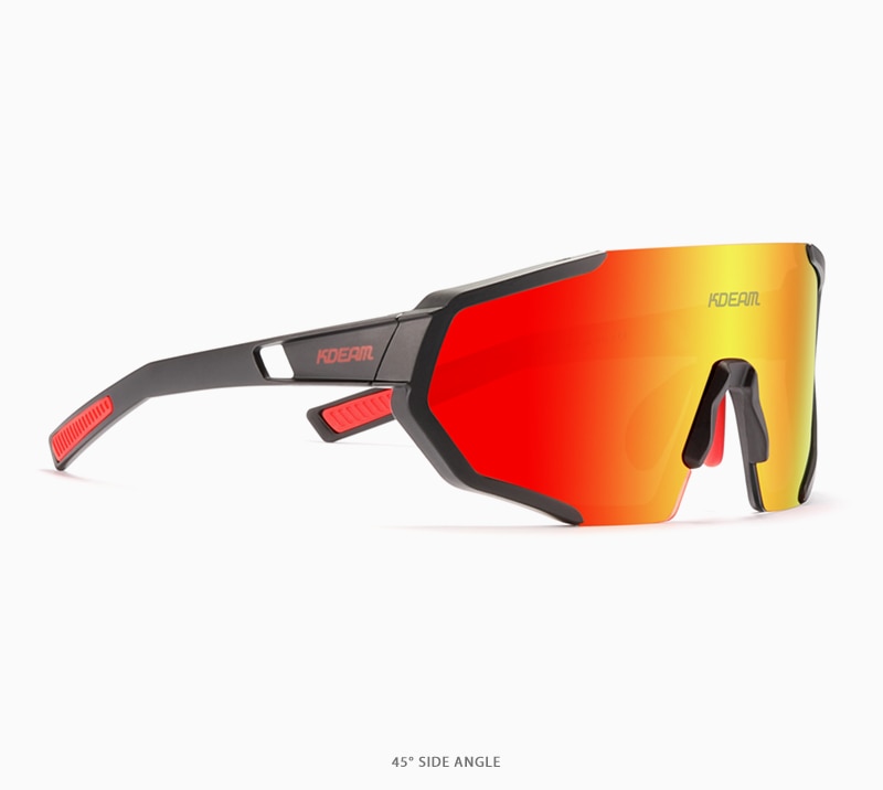 Kdeam Polarized Sports Sunglasses TR90 C4 Mirror Red / Package