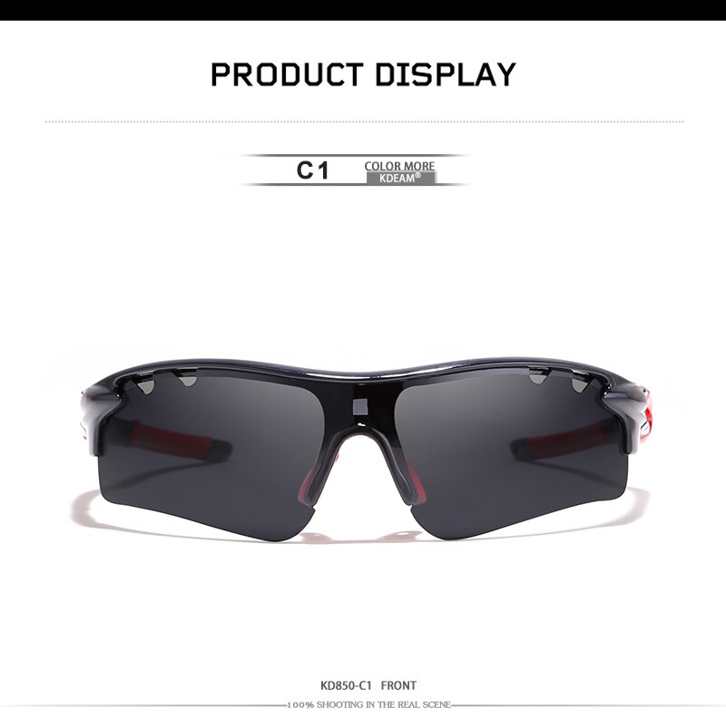 KDEAM Highly Functional Polarized Sunglasses Cyclist Men Sun Glasses Shock Resistance Wind-proof Sunglass With Case KD850