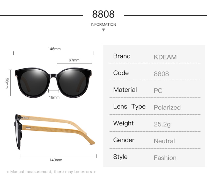 KDEAM Hand-made Polarized Cat Eye Sunglasses Wooden Oversized Steampunk Women Sun Glasses Bamboo oculos With Box