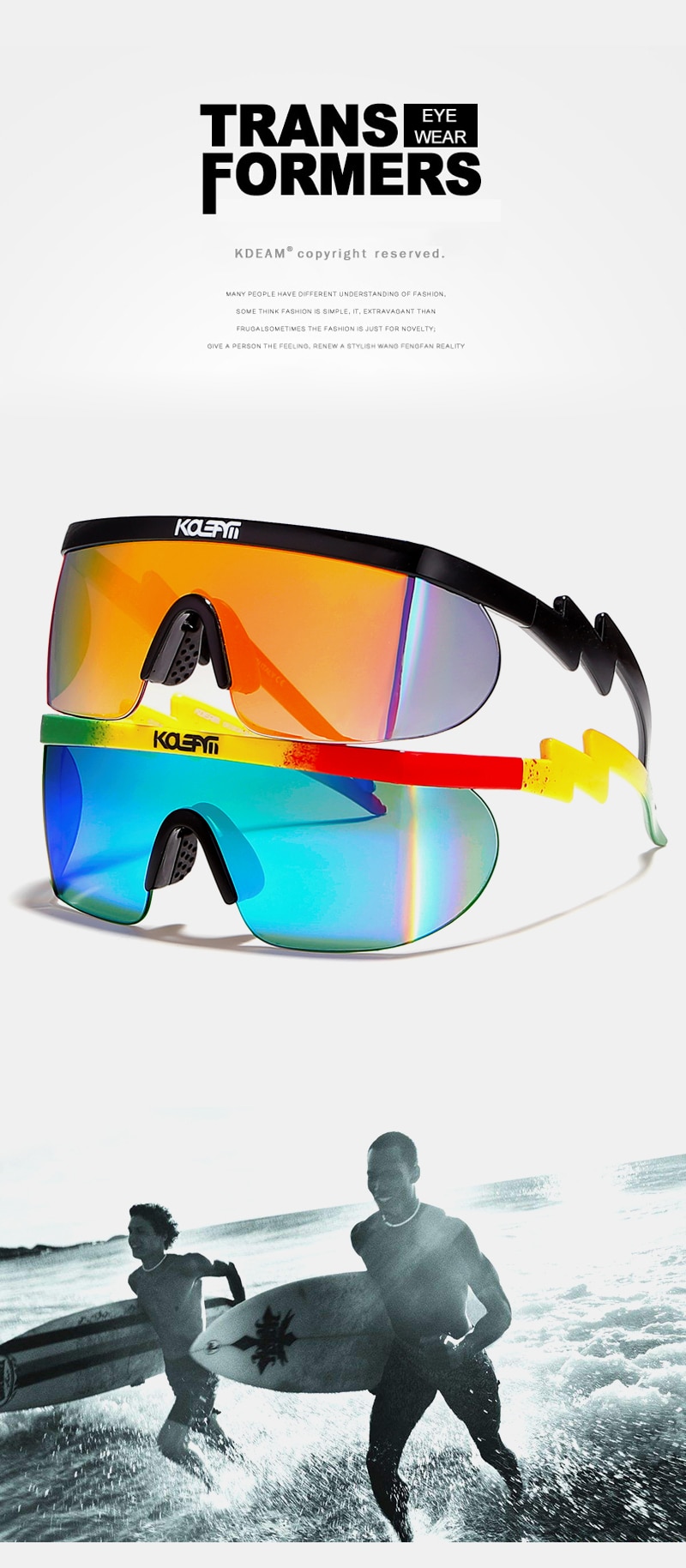 Riff Raff's Oversized. 100% UV Protection. Windproof Sunglasses With Protective Box