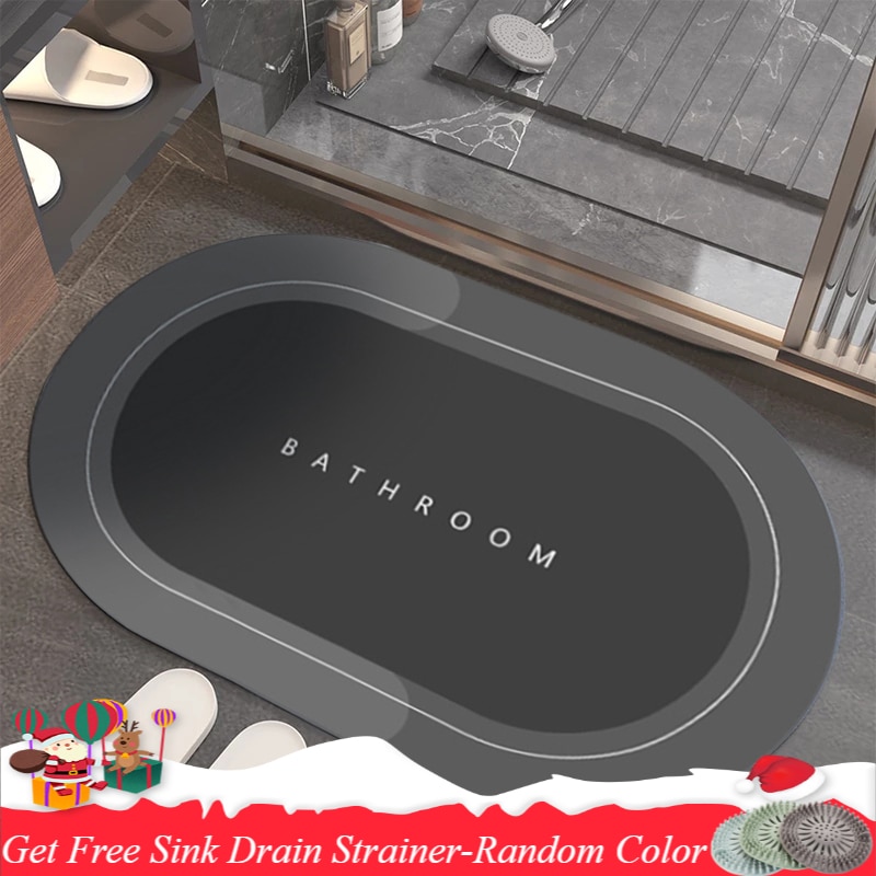 Super Absorbent Bath Mat Quick Drying Bathroom Rug Non-slip Entrance  Doormat Nappa Skin Floor Mats Toilet Carpet Home