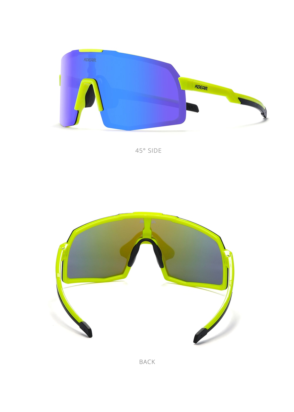 KDEAM New 2021 Outdoor Sports Sunglasses Men Large Size Polarized UV400 Sun Glasses TR90 Frame For Running Fishing Athletics