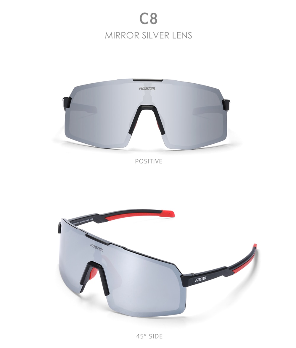 KDEAM New 2021 Outdoor Sports Sunglasses Men Large Size Polarized UV400 Sun Glasses TR90 Frame For Running Fishing Athletics